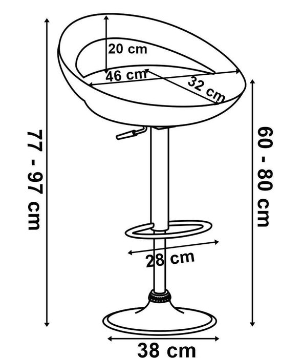 Krzesło barowe CORK glamour czarne