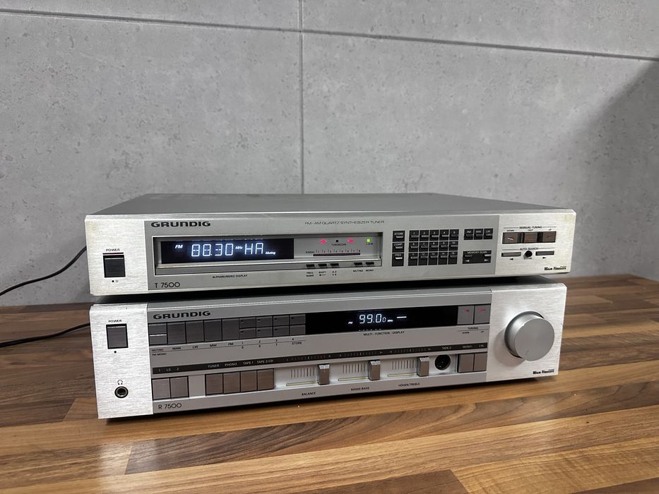 Zestaw Grundig T7500 R7500 tuner, wzmacniacz, amplituner vintage