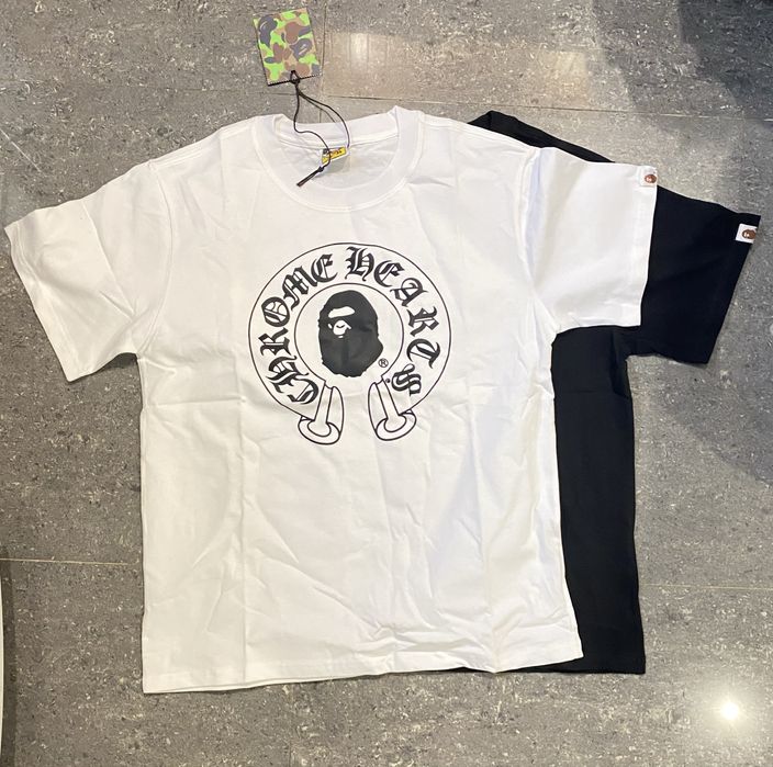 футболка bape x chrome hearts