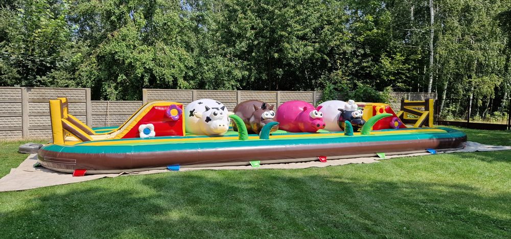 Dmuchaniec Wipeout bigballers tor przeszkód dmuchany farma ranczo