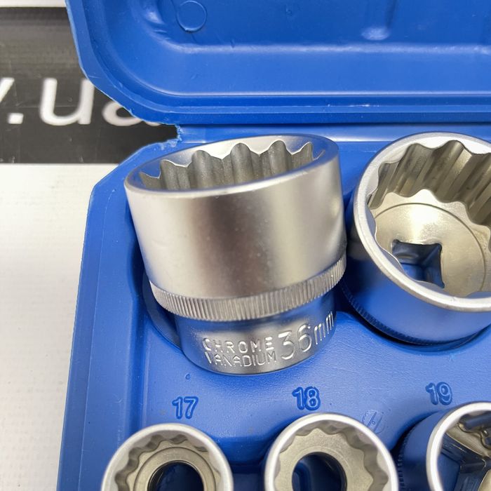 Набір торцевих головок 1/2 12граней (6-36мм) 21од. в кейсі FT