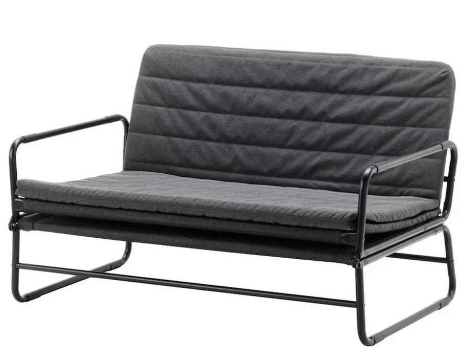 IKEA HAMMARN - Sofá-cama, Knysa cinza escuro/preto, 120 cm