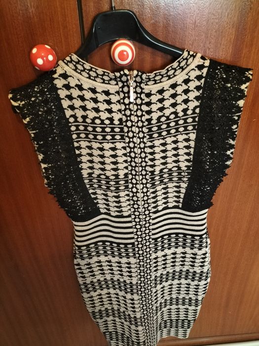 Vestido S justo malha c brilho