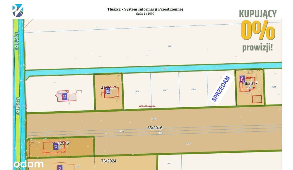 Budowalna | 1018m2 |  Prąd  | wymiary 28 m x 36 m