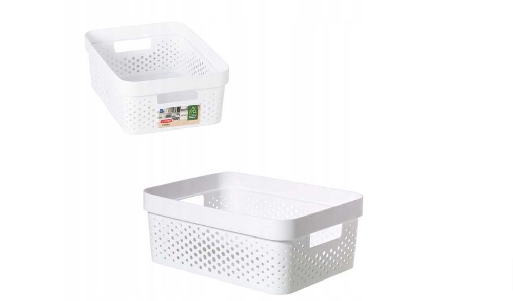 Koszyki do Szafy Białe Ażurowe Pojemniki na Bieliznę 11L Curver