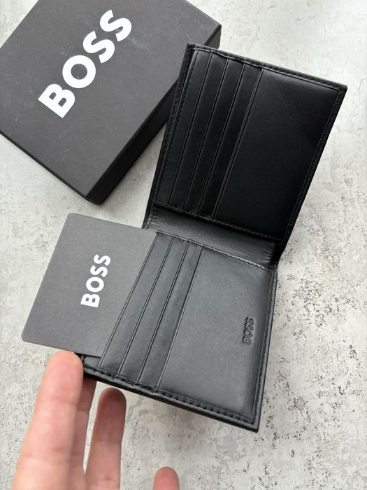 Чоловічий шкіряний гаманець портмоне Boss шкіра кошелек кожа