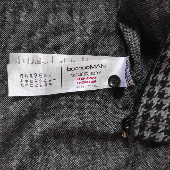 boohoo man рубашка трикотаж Турция длинный рукав гусиная лапка