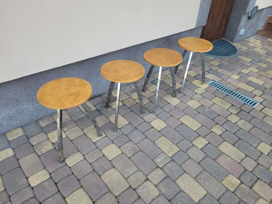 4 x Taboret Chromowany Design