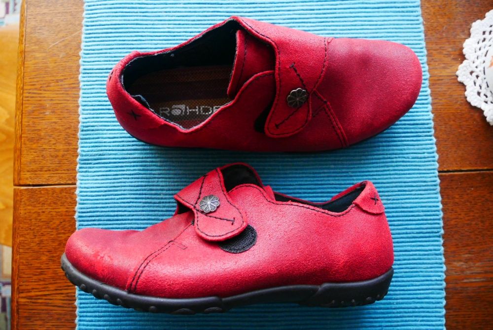 ROHDE, czerwone, piekne, polbuty r. 37 ( 3,5); dl. wkladki 24 cm