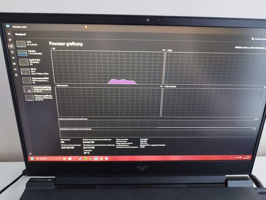 Laptop HP Victus 16 Ryzen 5-7640HS/16GB/512/Win11 RTX3O5O 144Hz