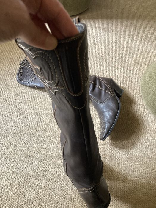 Botas cano alto Sra, pele verdadeira, 38