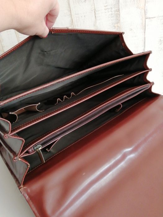 Skórzana torba - aktówka - na klucz - A. Bobkowski