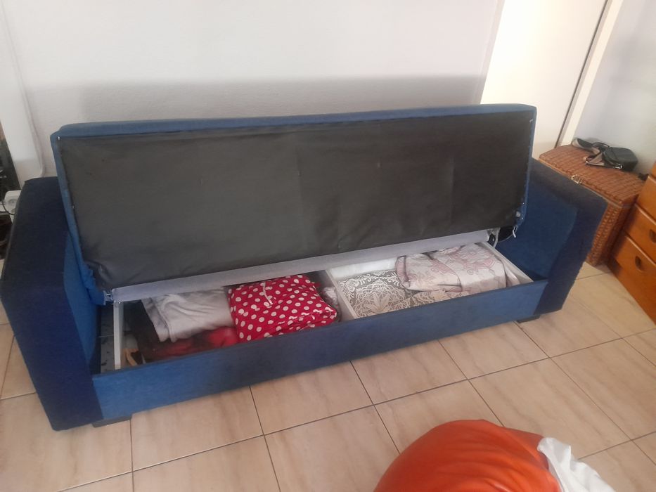 Sofa cama de 4 lugares com bau da Homycasa