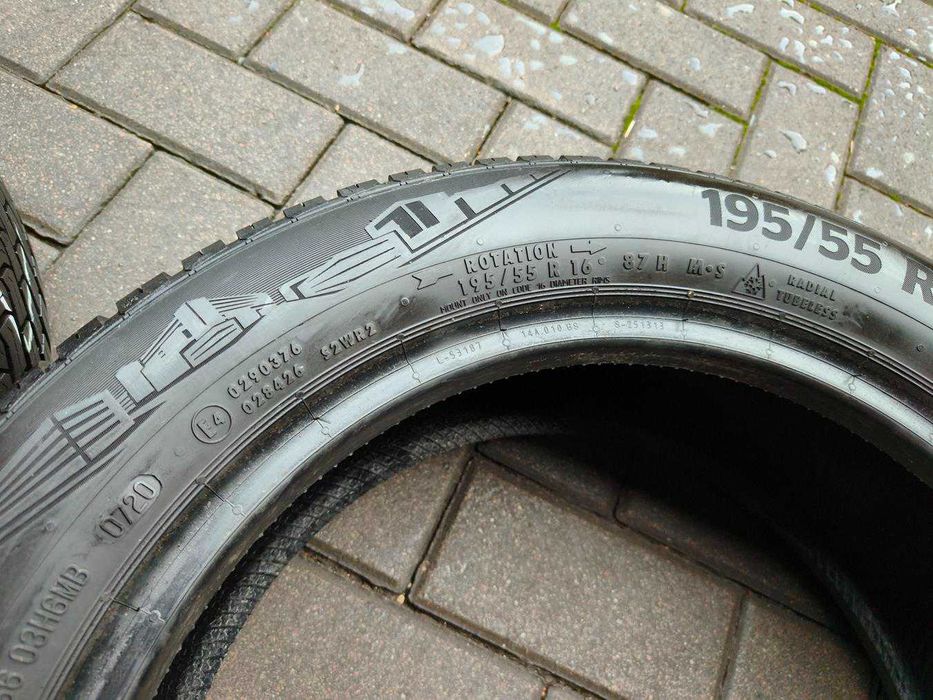 195/55 87H R16 CONTINENTAL ASC 8mm jakNOWE 2020r Całoroczne 2szt Opony