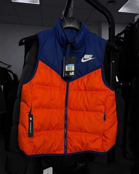 Двостороння жилетка nike унісекс помаранчева синя найк безрукавка: 2 ...