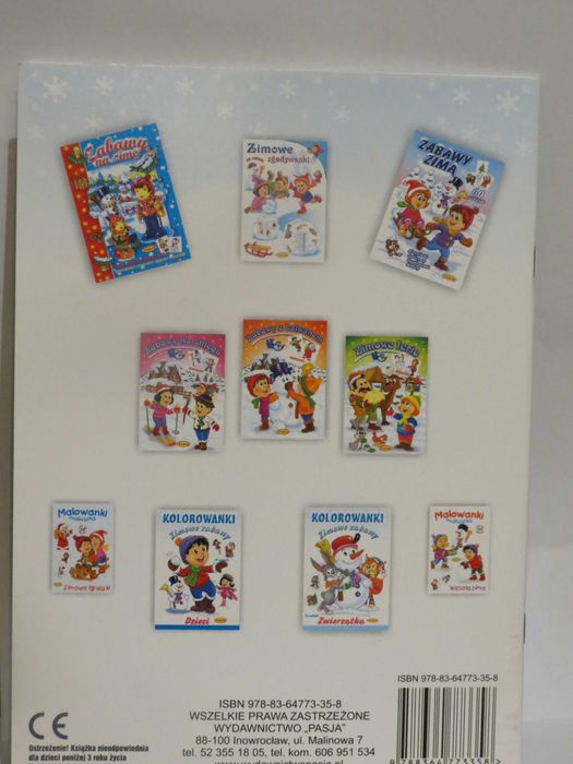 Kolorowanka dla dzieci zimowe zabawy - Zwierzątka