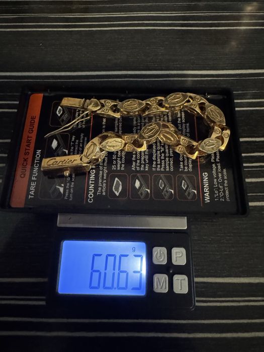 Pozłacany komplet cartier 14 k zloto wykonany ze srebra proby 925 .