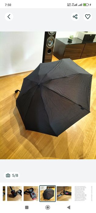 Nowa parasolka Knirps czarna 23 cm