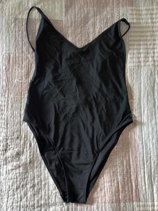 Czarny jednoczęściowy kostium kąpielowy high leg, H&M, roz. M, NOWY