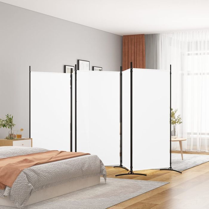 Parawan 5-panelowy biały 433x180 cm