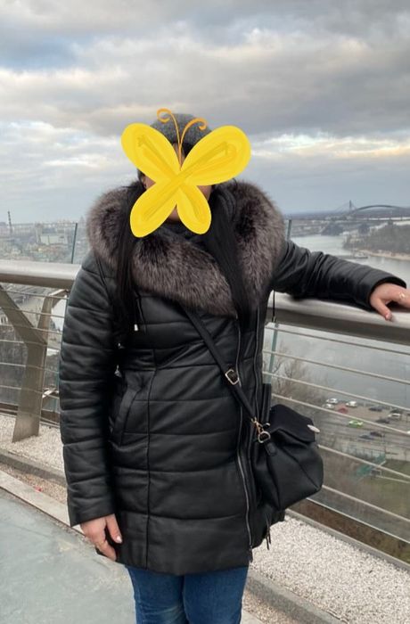 Шкіряна куртка з хутром