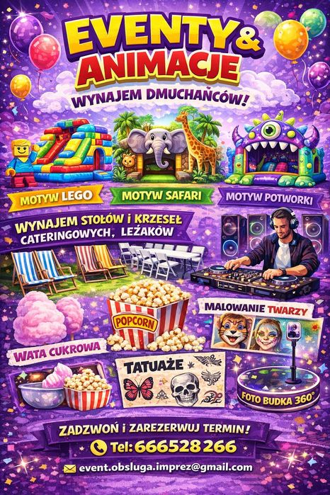 Wynajem #Dmuchańce #Zjeżdżalnie #Zamki #Dmuchane #Animacje #Animator