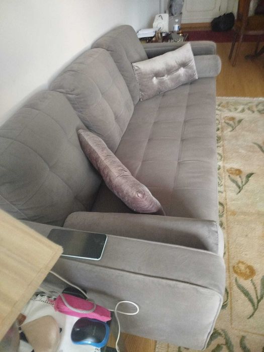 Sofa tecido cinza