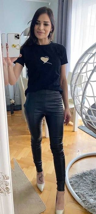 T- shirt serce czarny S/M oraz M/L