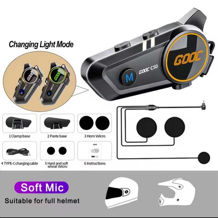 Блютуз гарнітура для шолома (нова)