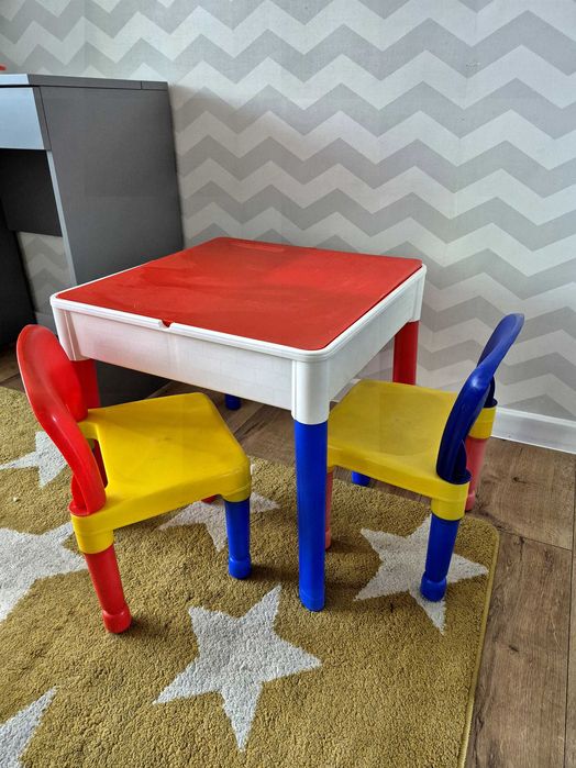 STOLIK dwufunkcyjny LEGO – zabawa i przechowywanie klocków