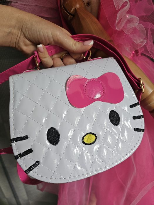 Дитяча Сумочка сумка косметичка Hello Kitty біла рожева для дівчинки