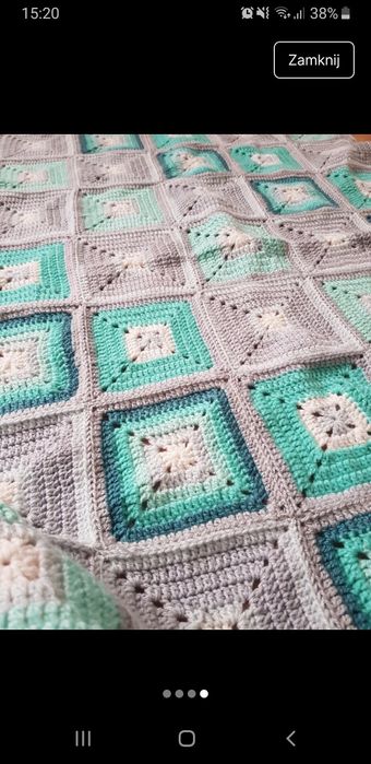 Kocyk dla dziecka zrobiony na szydełku handmade