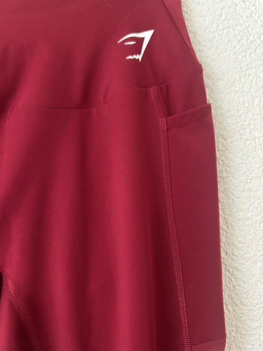 GymShark nowe leginsy burgund