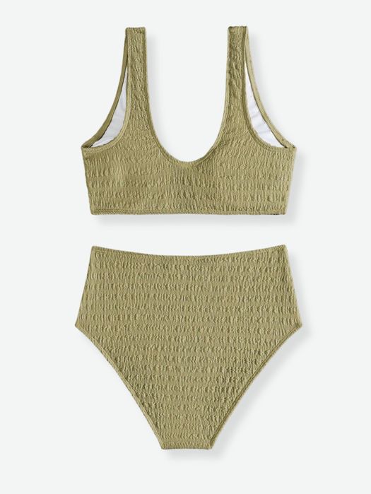 Текстурований комплект бікіні з високою талією