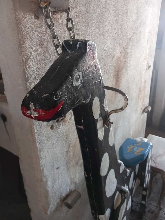 Antique Carousel Giraffe, Lisbon Carnival Ride, wood, charming antique