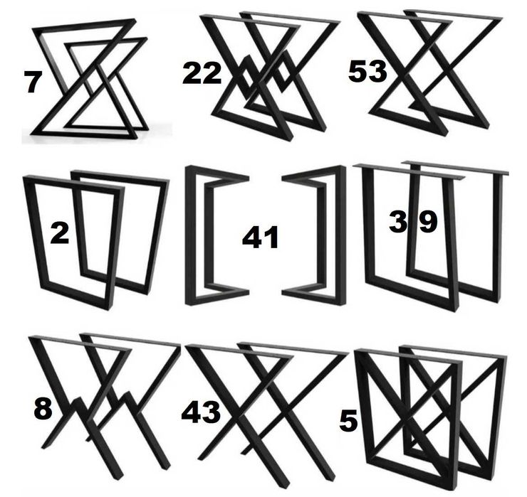 Опори для столу лофт | Металеві ніжки з профілю | Підстілля