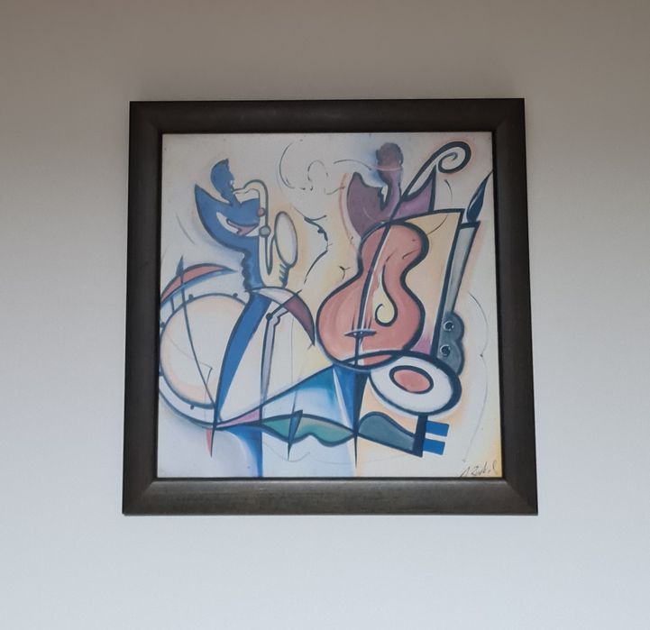 2 quadros artísticos abstratos impresso jazz (Alfred Gockel)