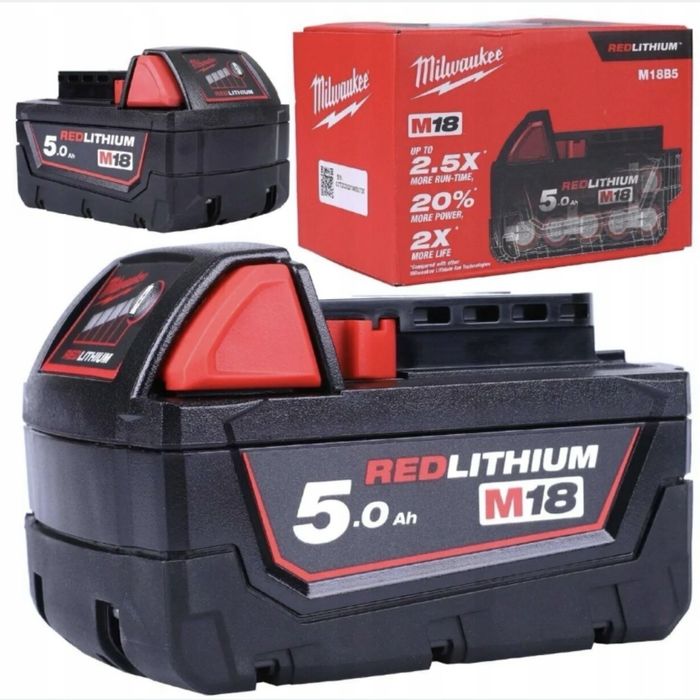 Akumulator MILWAUKEE M18B5 5,0 AH nowy, gratis bity