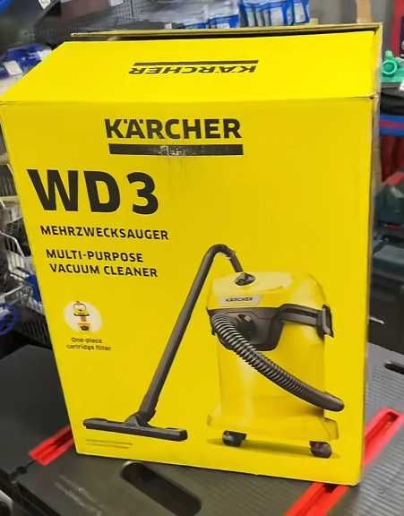 Промисловий пилосос KARCHER WD3 1000W Потужний Будівельний Сухо-вологий 17л