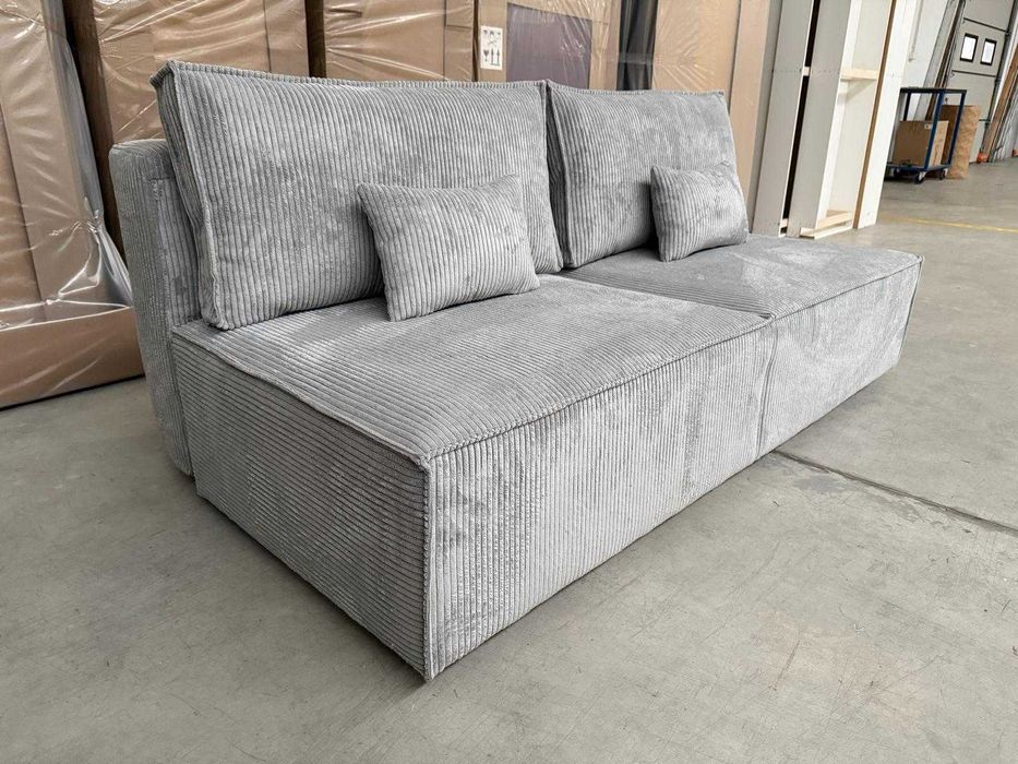NOWA dostępna od ręki SOFA ROZKŁADANA sztruks popielaty WYPRZEDAŻ