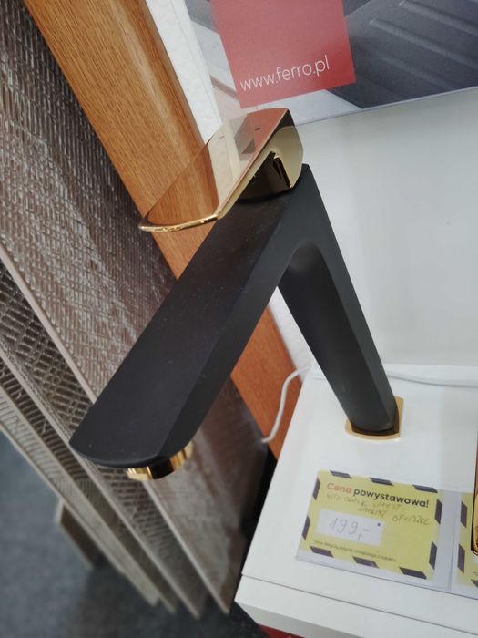 VITTO VL bateria umywalkowa nablatowa, czarno / złota