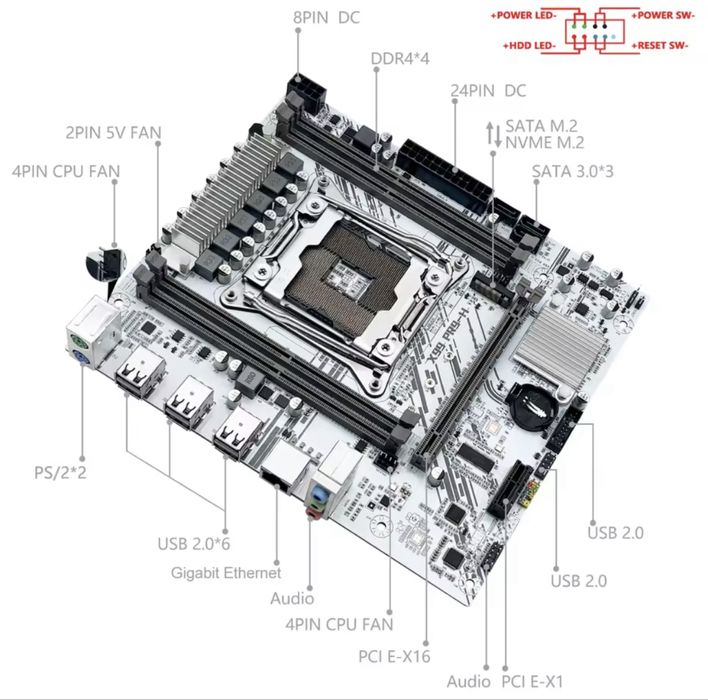 Комплект X99 MACHINIST White + Xeon 2680v3 12/24 LGA2011-3