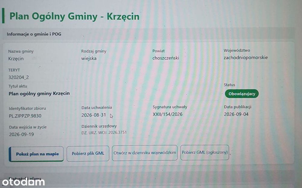 Działki budowlane Chłopowo ul. Bukowa