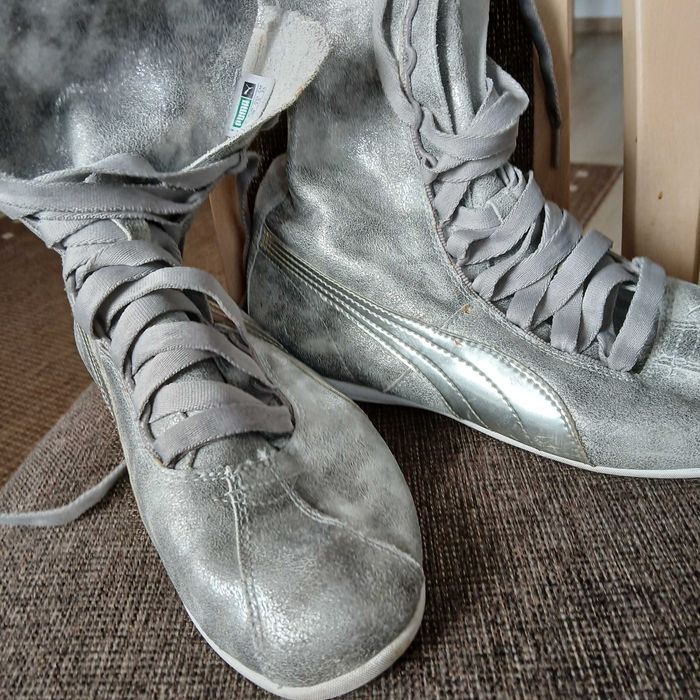 Buty sportowe bokserki srebrne