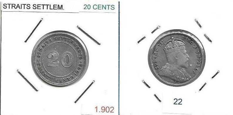 Estabelecimentos dos Estreitos-20 Cents-1902-Edward VII-Moeda de Prata