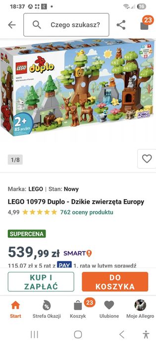 LEGO DUPLO 10979 Dzikie zwierzęta  Europy