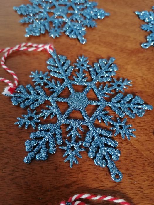 Conjunto de 6 estrelas de Natal azuis