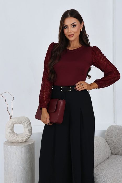 Elegancka bluzka damska koszula bordo hit viral style new hot must hav