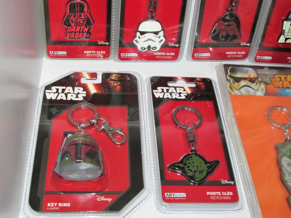 Conjunto de 8 Porta-chaves Star Wars Novos/Selados