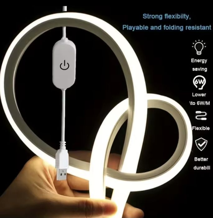 LED стрічка USB вологостійка 2 м, светодиодная лента юсб водостойкая